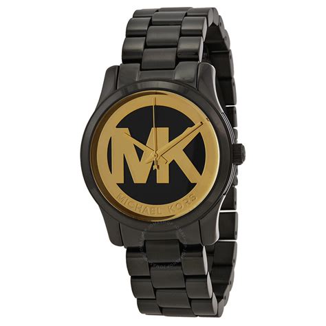 Michael Kors Runway Black and Gold Dial Black Ion